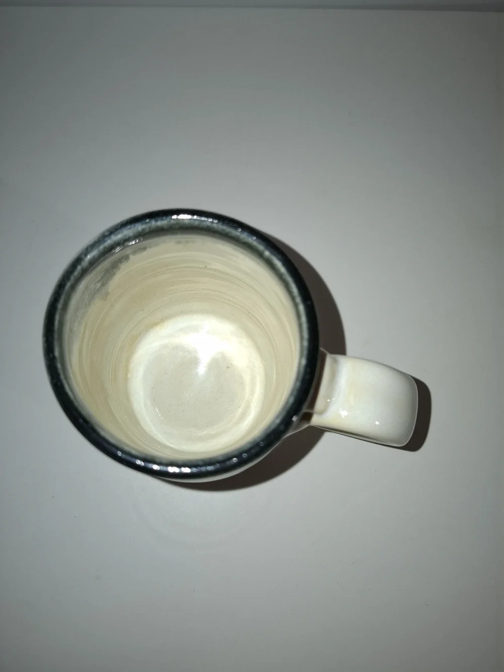 Cream Ceramic Airplane Mug with Blue Mountain Scene